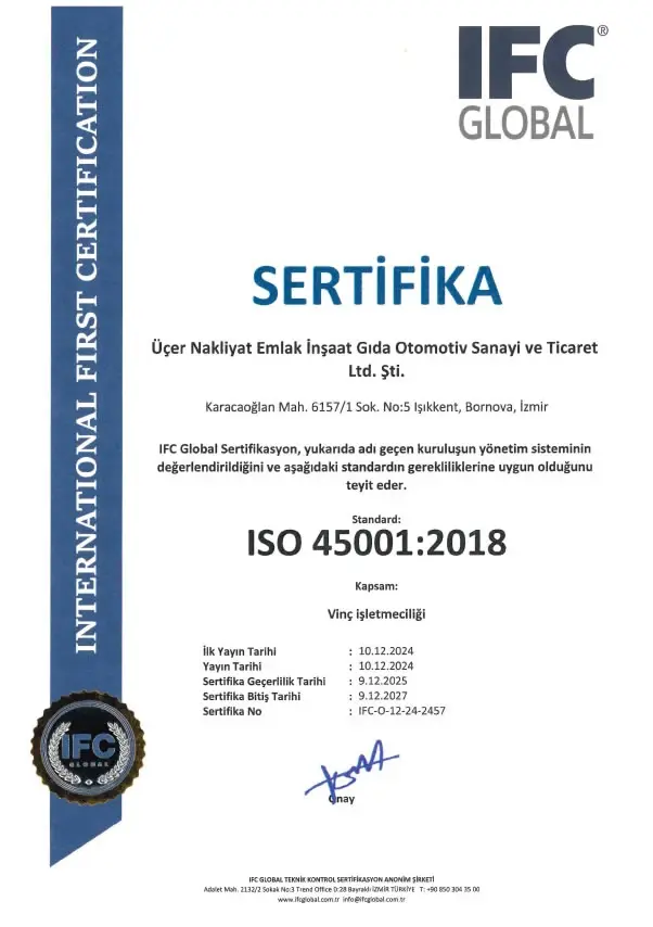ISO 45001:2018 İş Sağlığı ve Güvenliği